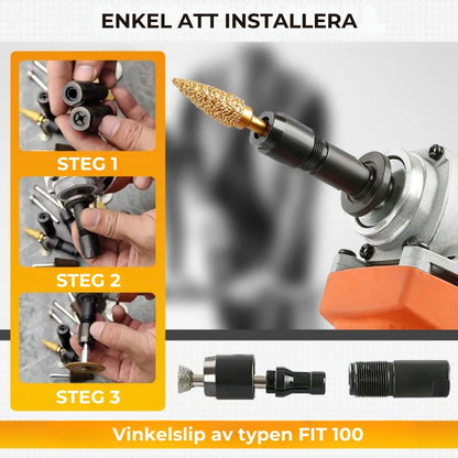 Specialanpassad adapter för vinkelslip