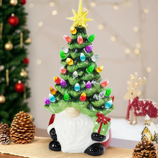 Jultomte med LED-julgran