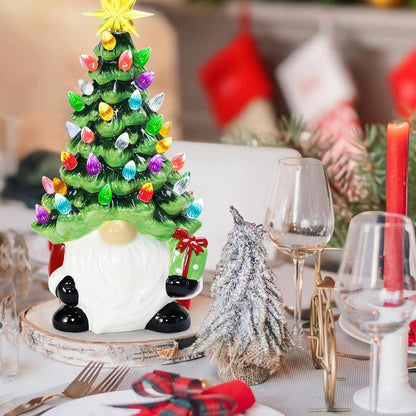 Jultomte med LED-julgran