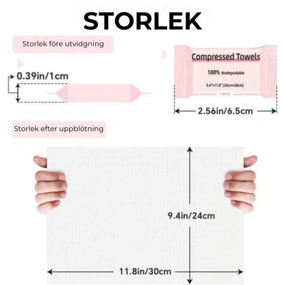 Bomullshanddukar i Smidig förpackning