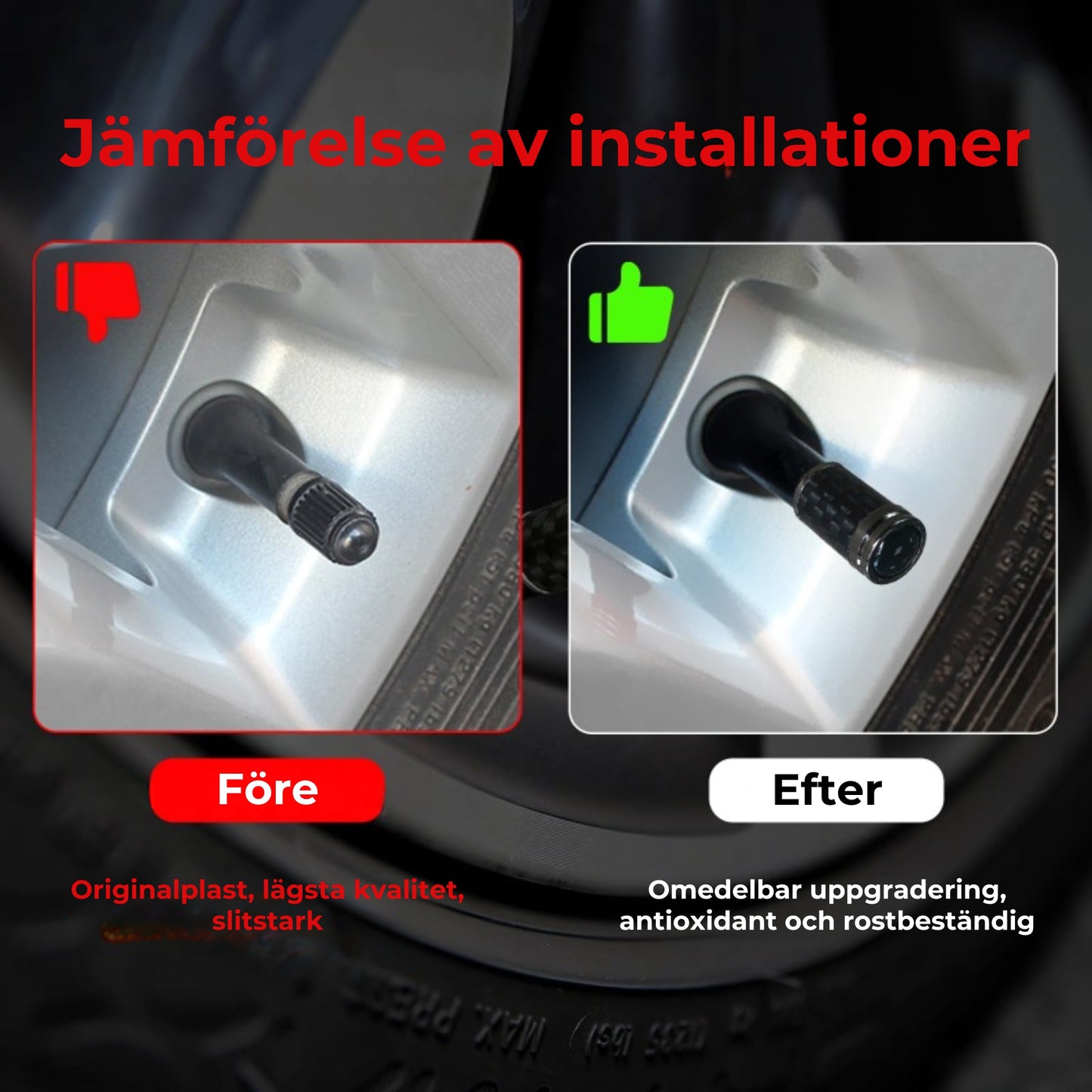 VentilHattar av kolfiber – Punkteringsskyddssats
