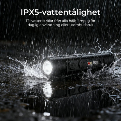 Kraftfull Mini-ficklampa med nyckelring och magnetisk fot