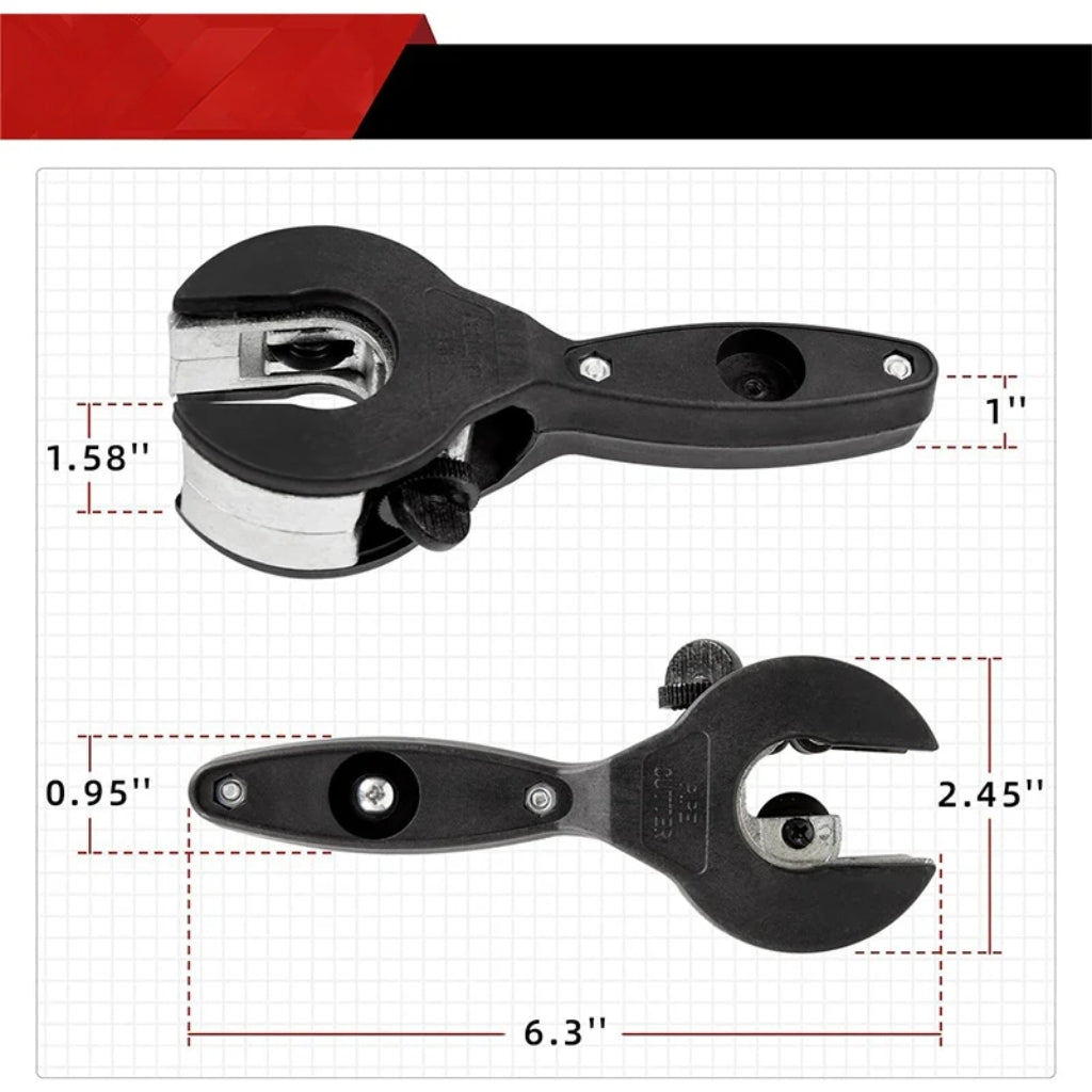 3-delad rörskärare med rattmekanism