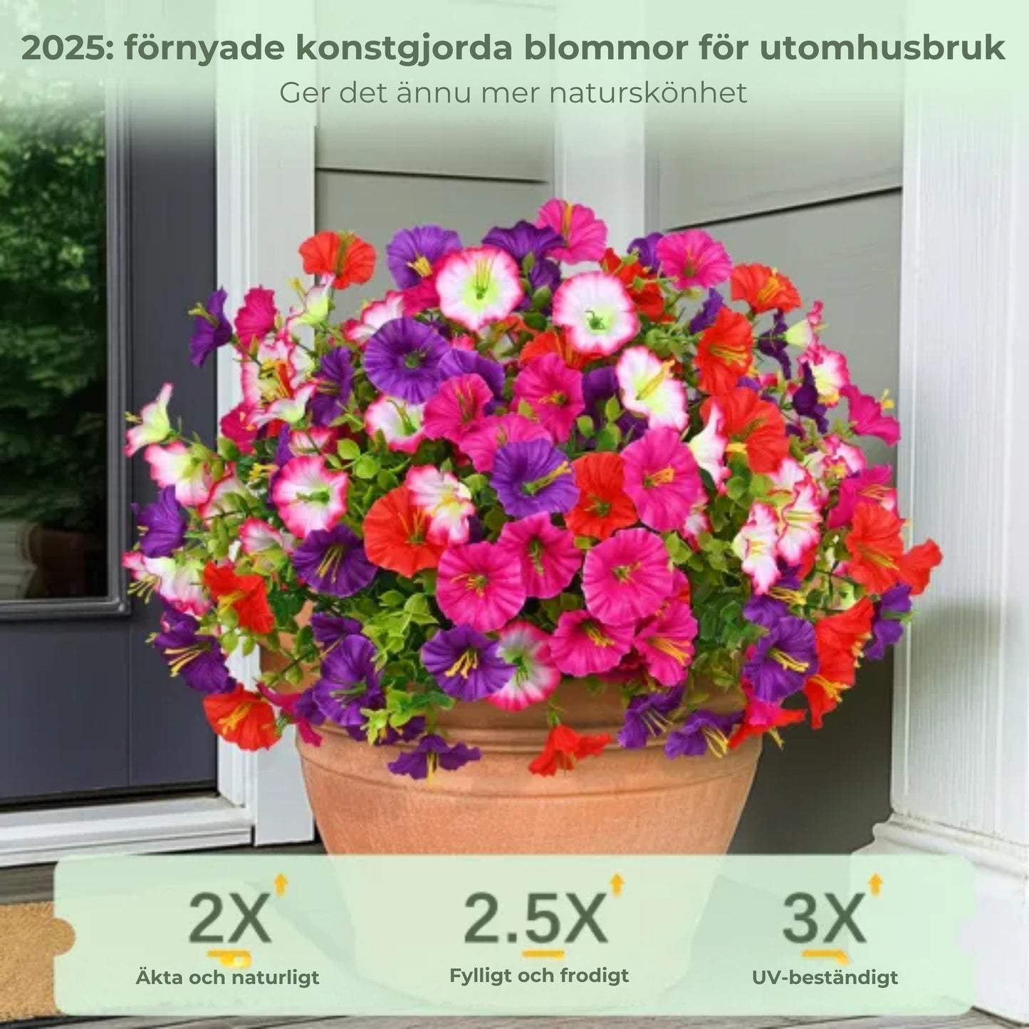 UV-beständigt bukett med konstgjorda blommor