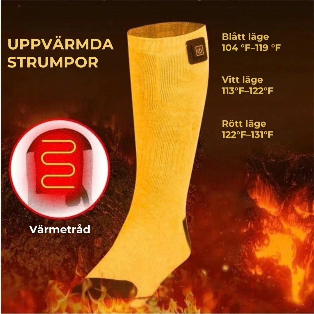 Elektriskt uppvärmda vinterstrumpor –| 1 par (vattentäta)