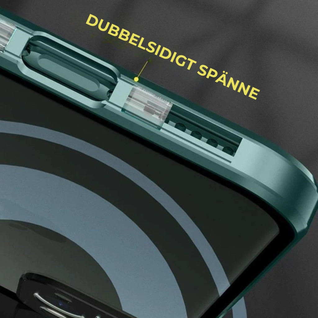 Dubbelsidigt iPhone-fodral med extra spänne