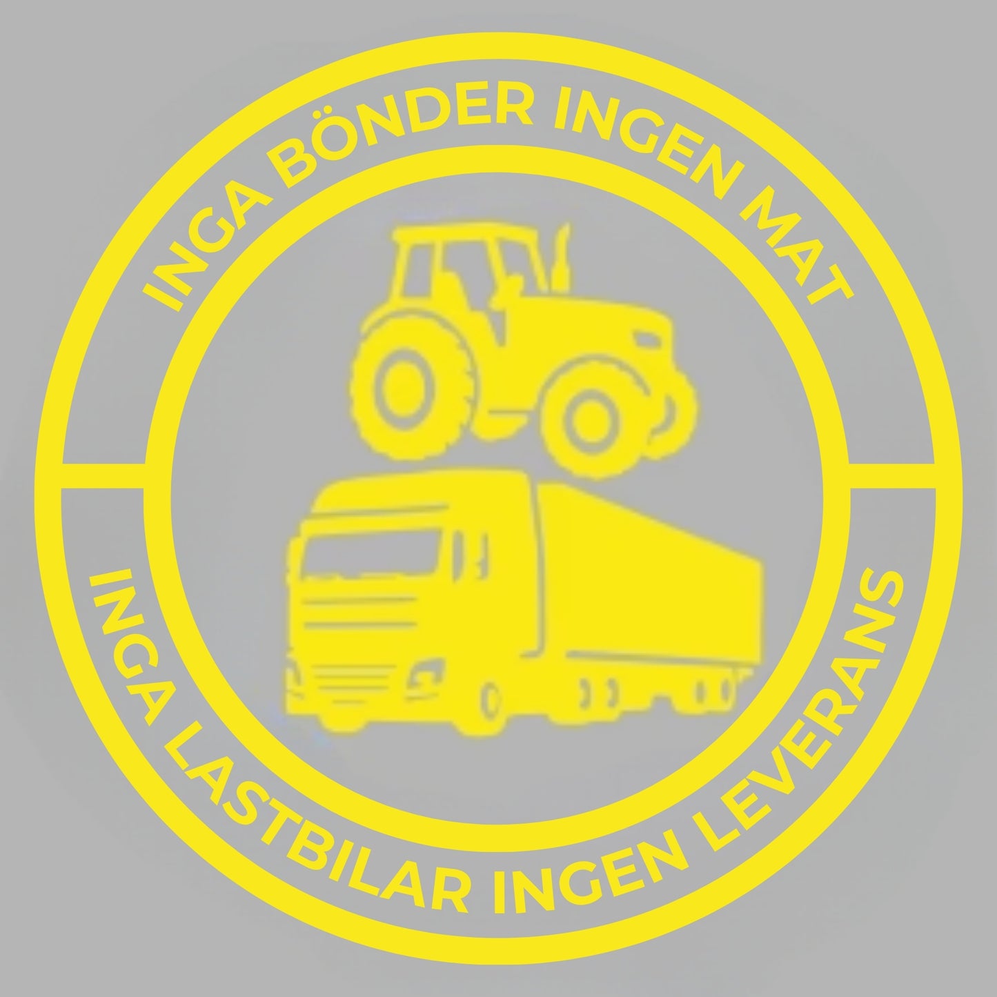 Klistermärke - INGA BÖNDER INGEN MAT (140 mm)