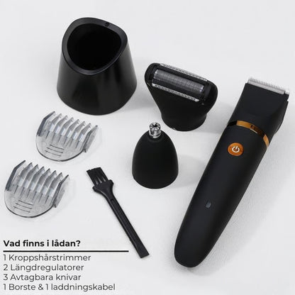 3-i-1 elektrisk kroppstrimmer för män