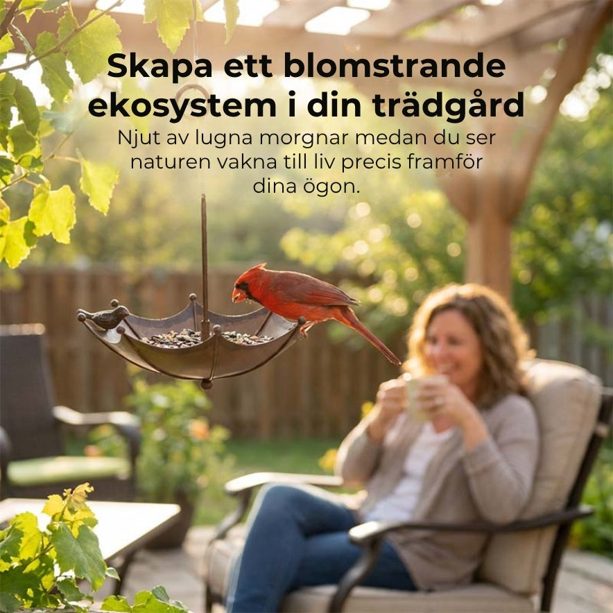 Hängande paraply | Mat- och Vattenskål för Fåglar
