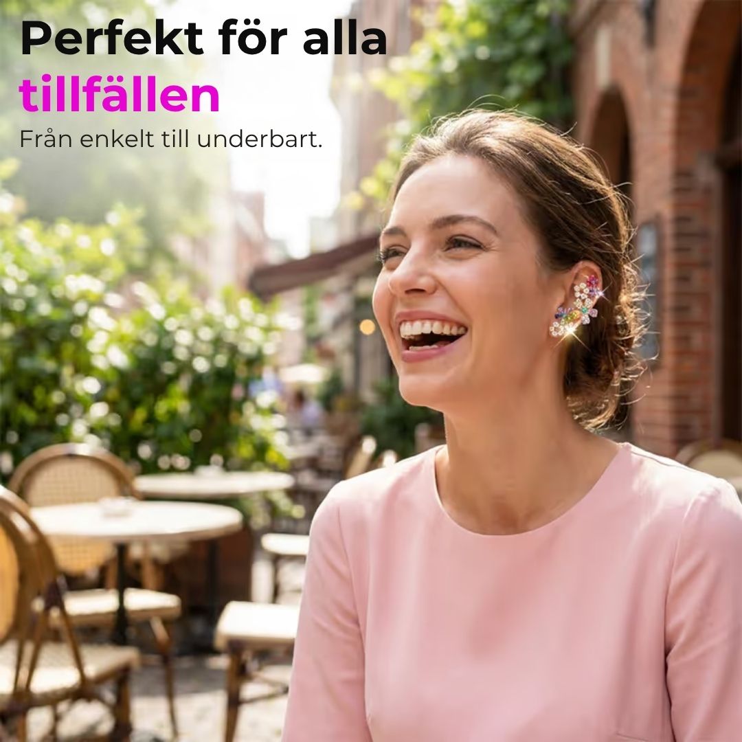 Blommformade örhängen – 2 stycken