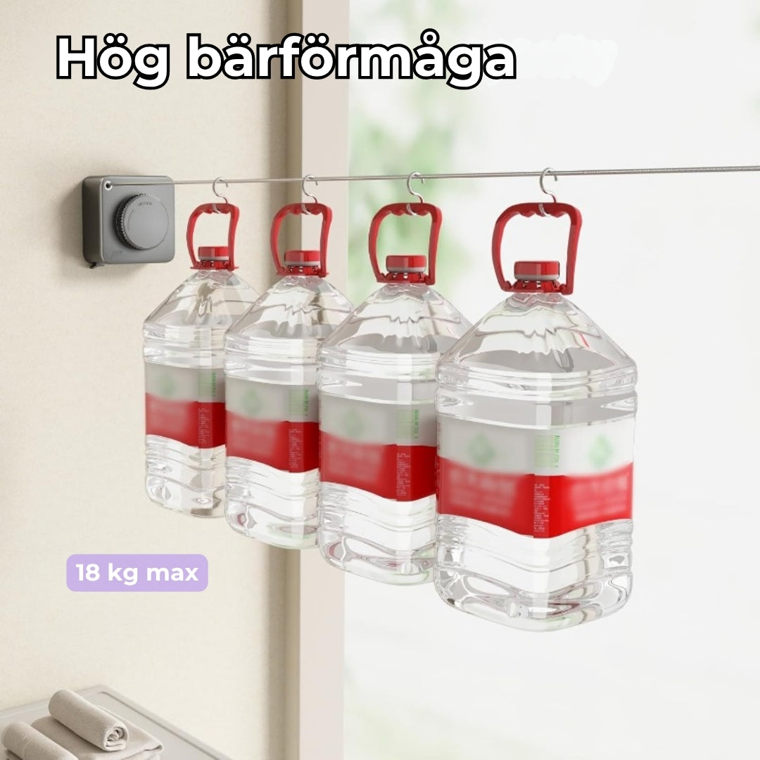 Platsbesparande tvättlina