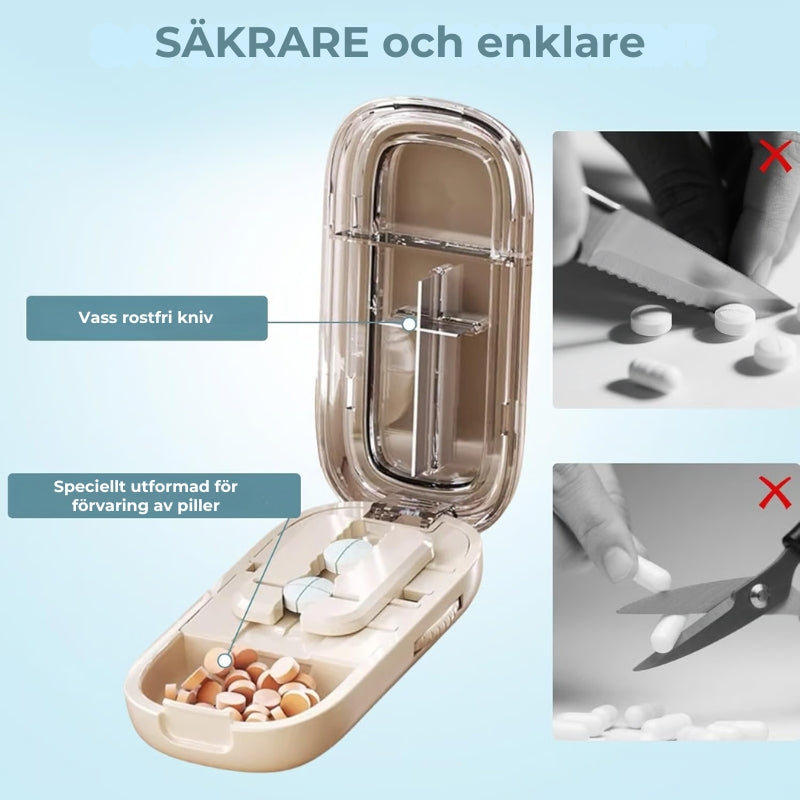 Bärbar pillerdelare