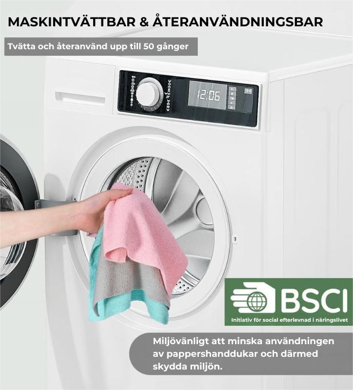 ♻️ Återanvändbara mikrofiberhanddukar på rulle (20 st)