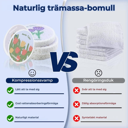 Absorberande svamp av Trämassa med blommönster – 5 stycken