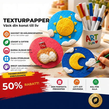 Magiskt 3D-målarpapper med skumtextur – 20 stycken