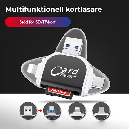 4-I-1 UNIVERSAL SD/TF-KORTLÄSARE MED FLERA PORTAR