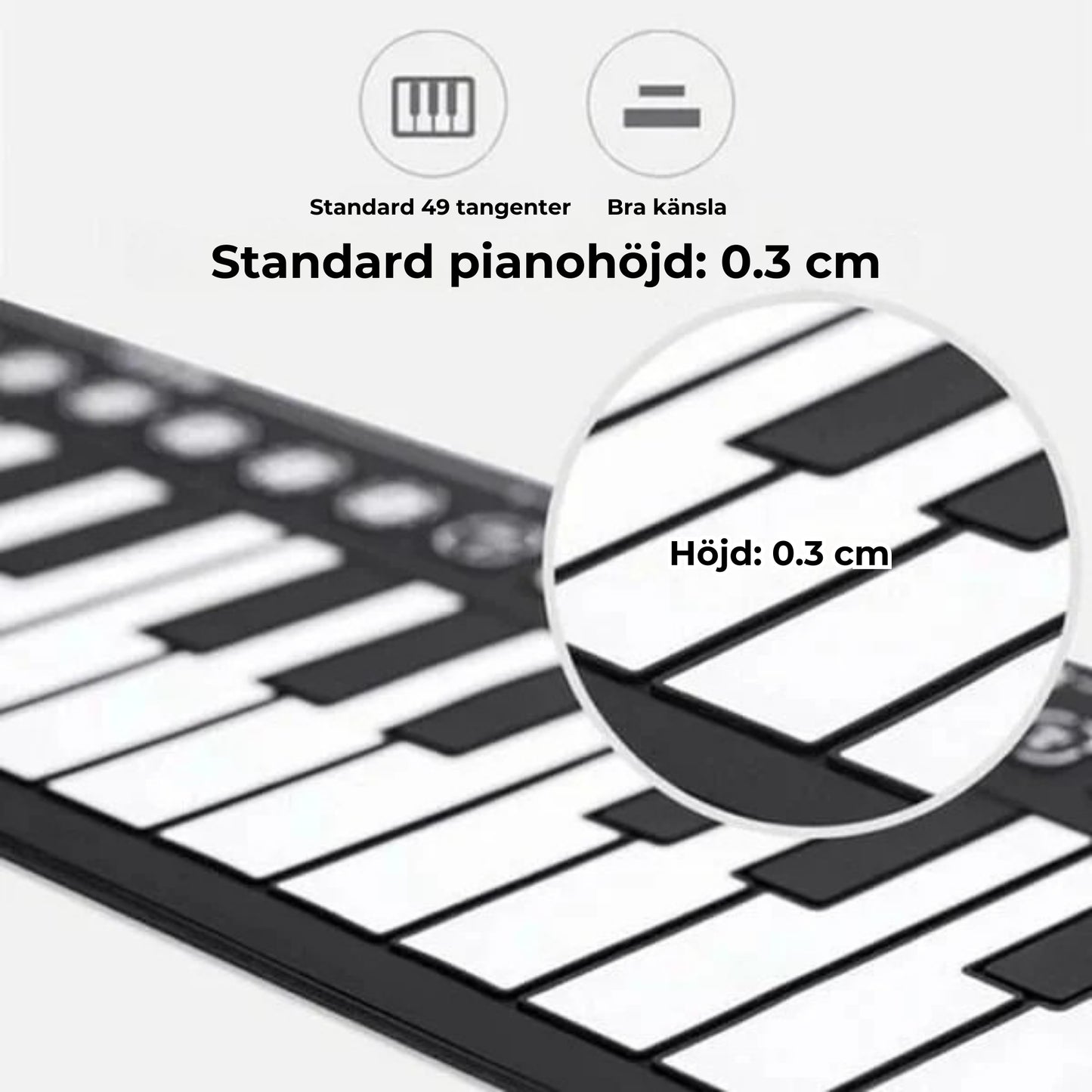 Bärbart piano - Upprullbart