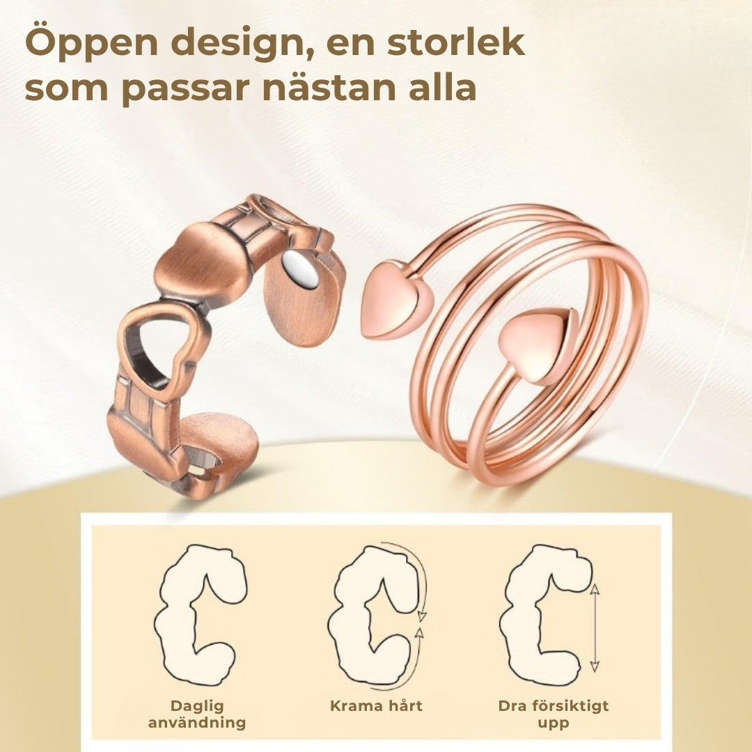 Wellnessring i koppar | Magnetisk och Justerbar