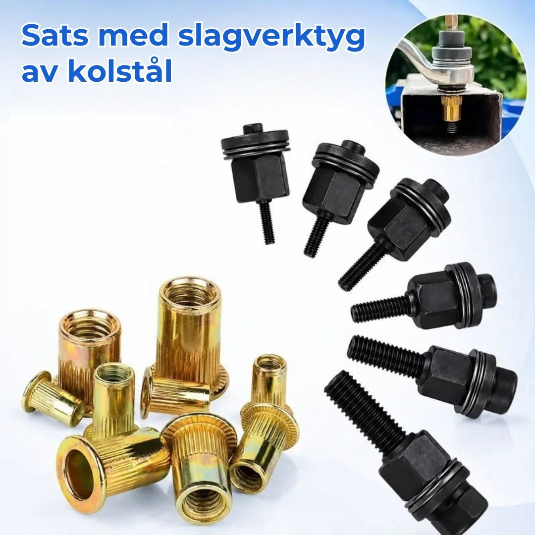 Adaptersats för klämmuttrar till borrmaskin eller manuell användning (M3–M8)