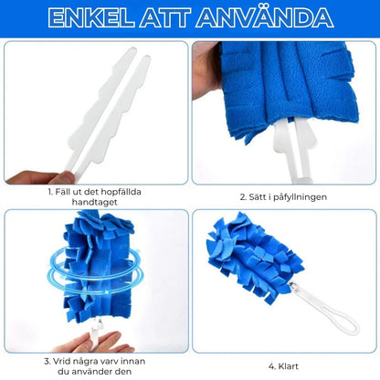 Set med återanvändbara dammdukar i fleece