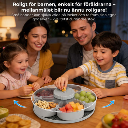 Snacksfat med 5 fack och vridbar bas