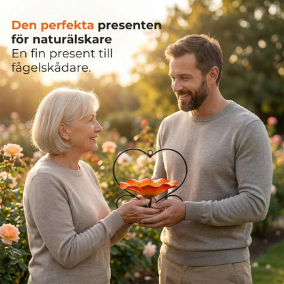 Hängande fågelmatare med blommönster