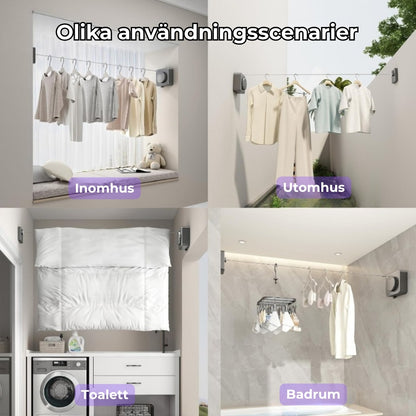 Platsbesparande tvättlina