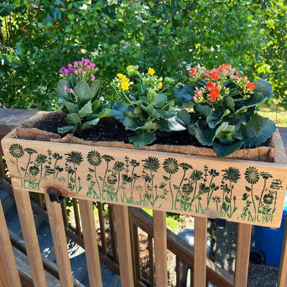 🌸 Schablon med blomstermönster