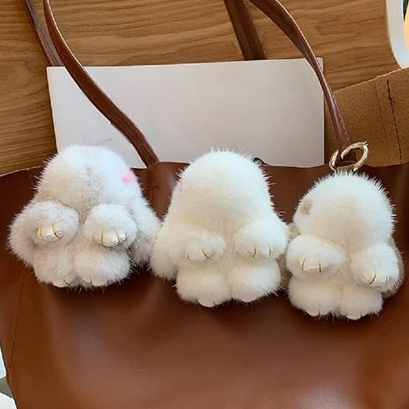 Handgjorda Nyckelring - Bunny PomPom