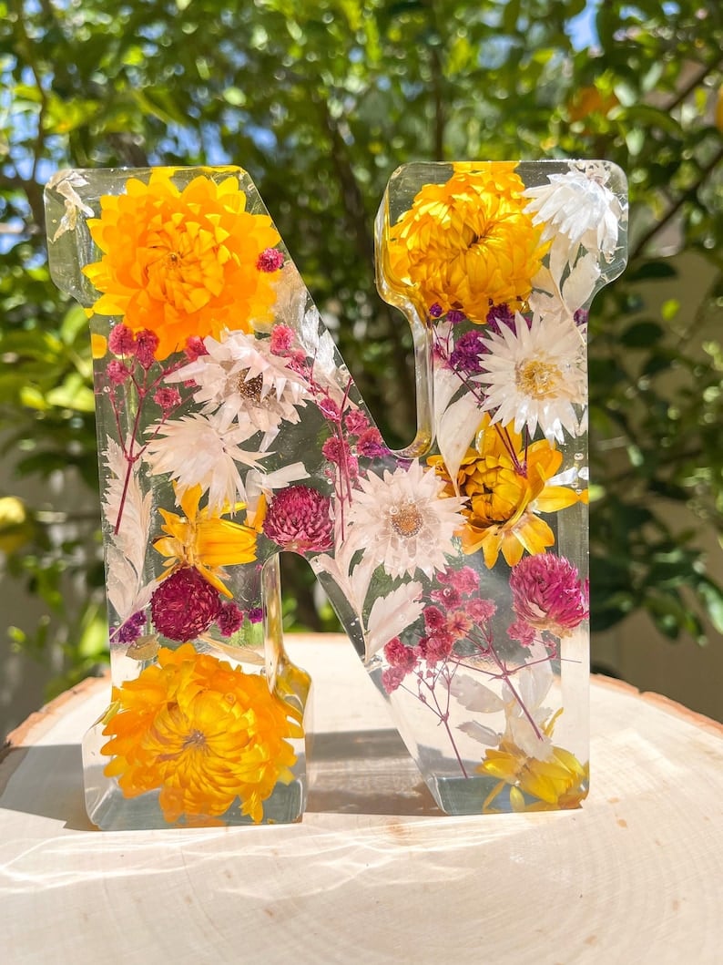 🎁Handgjorda blomsterbokstäver med LED