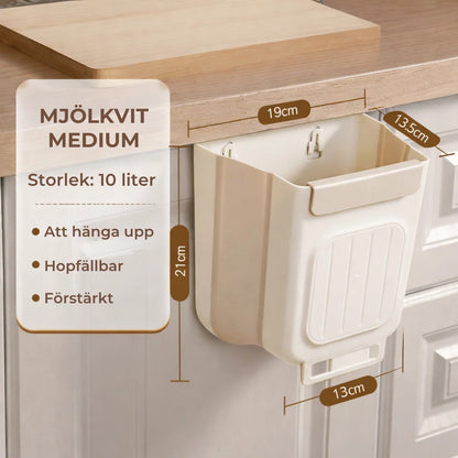 Platsbesparande hopfällbar papperskorg