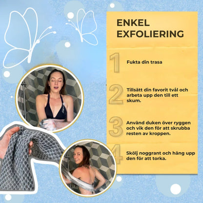 Exfolierande antibakteriell skrubbduk
