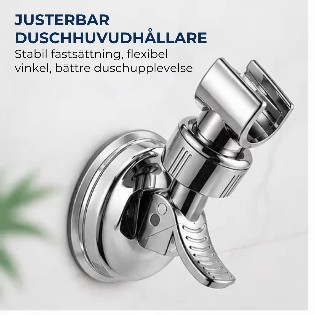 Justerbar duschhuvudshållare med sugkopp