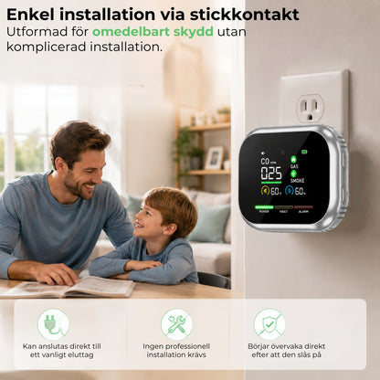 6-i-1 Smart Säkerhetsdetektor – Detekterar 12 gaser