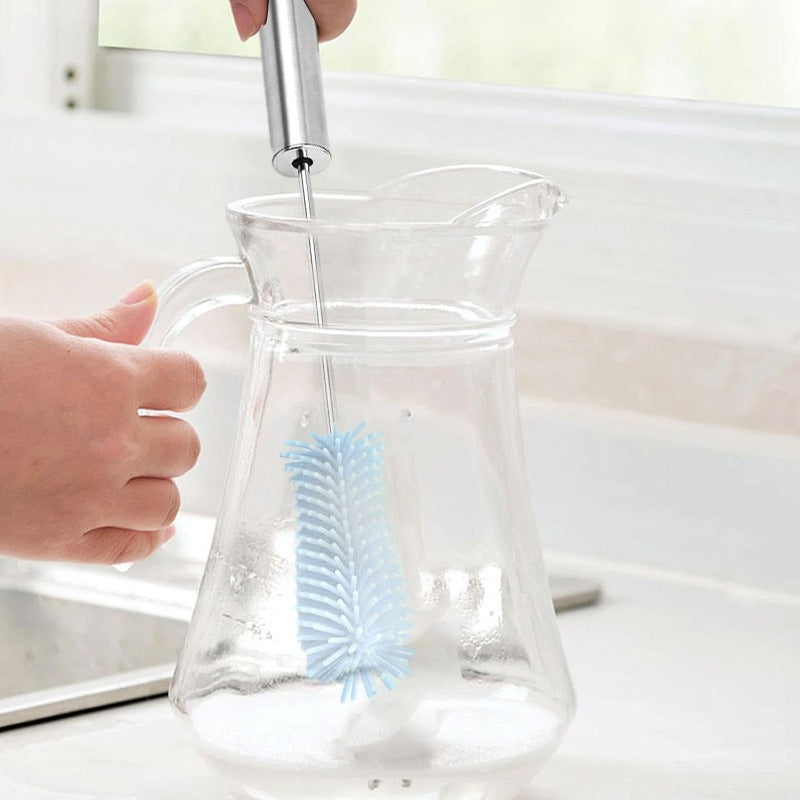 Rotationsborste av silikon för flaskor och glas