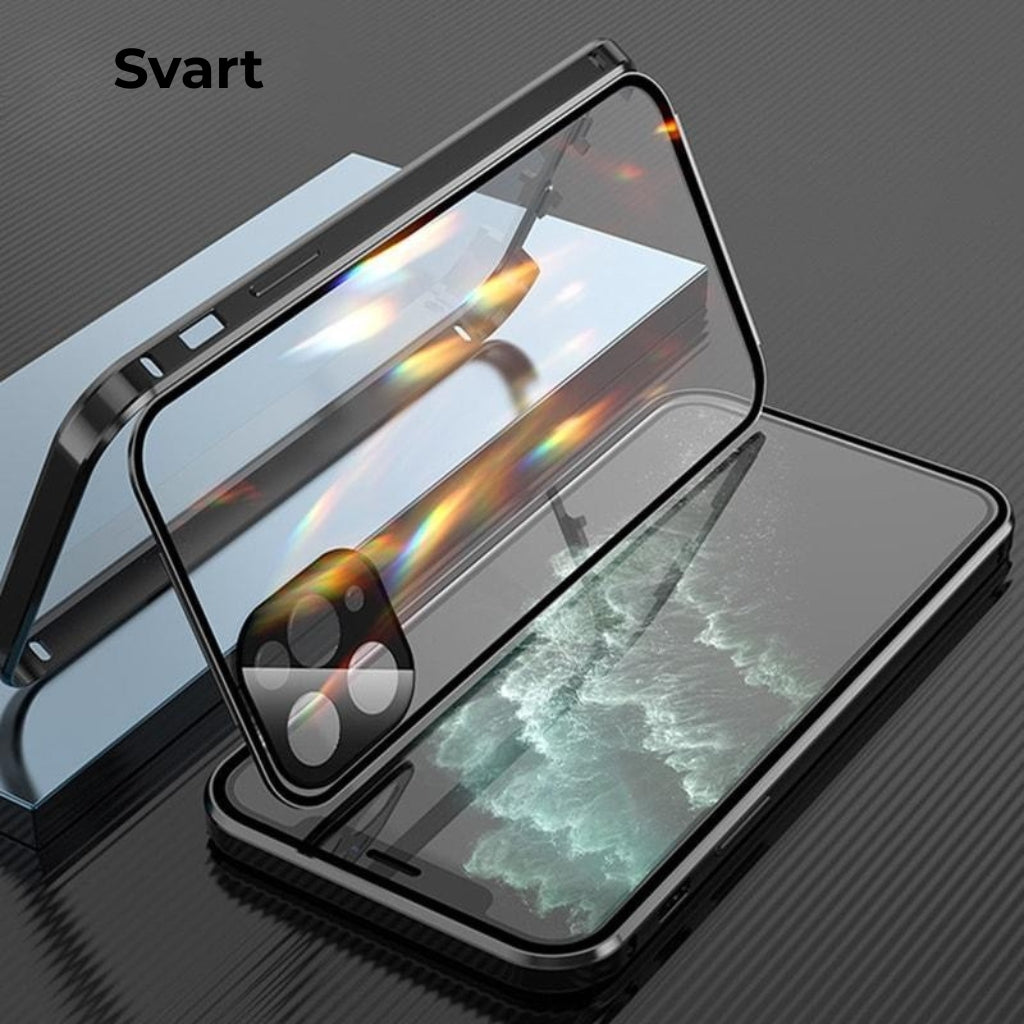 Dubbelsidigt iPhone-fodral med extra spänne