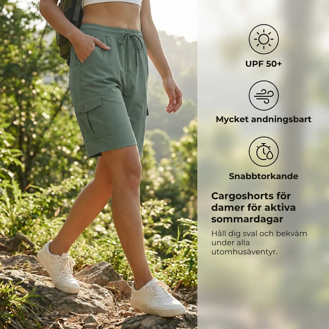 Snabbtorkande cargoshorts med fickor | DAM