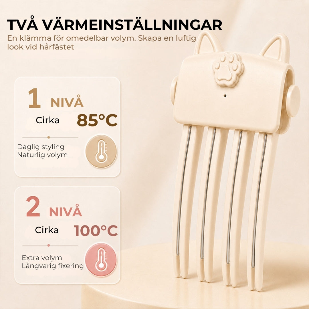 Uppvärmd volymkam för håret
