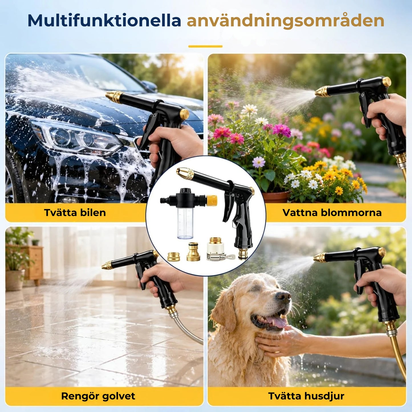 Högtrycksvattenpistol – tillbehör till din trädgårdsslang