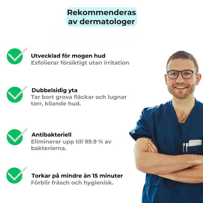 Exfolierande antibakteriell skrubbduk