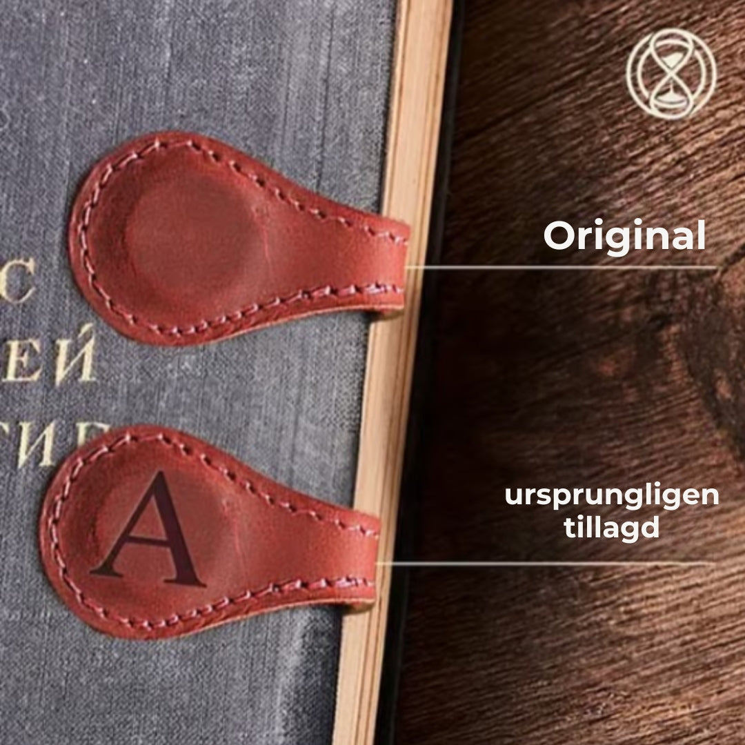 Magnetiska bokmärken i läder