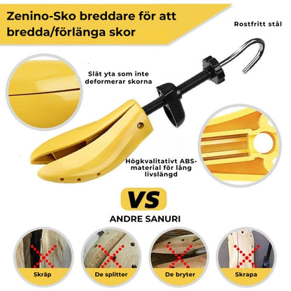 Skosträckare - Kitt med 2 justerbara sträckare för att bredda och förlänga skor