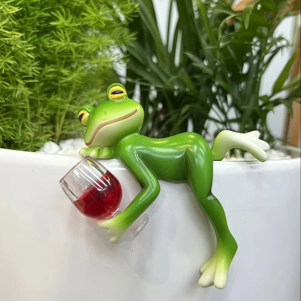 🐸 Groda blomkruka hänge prydnad🍷