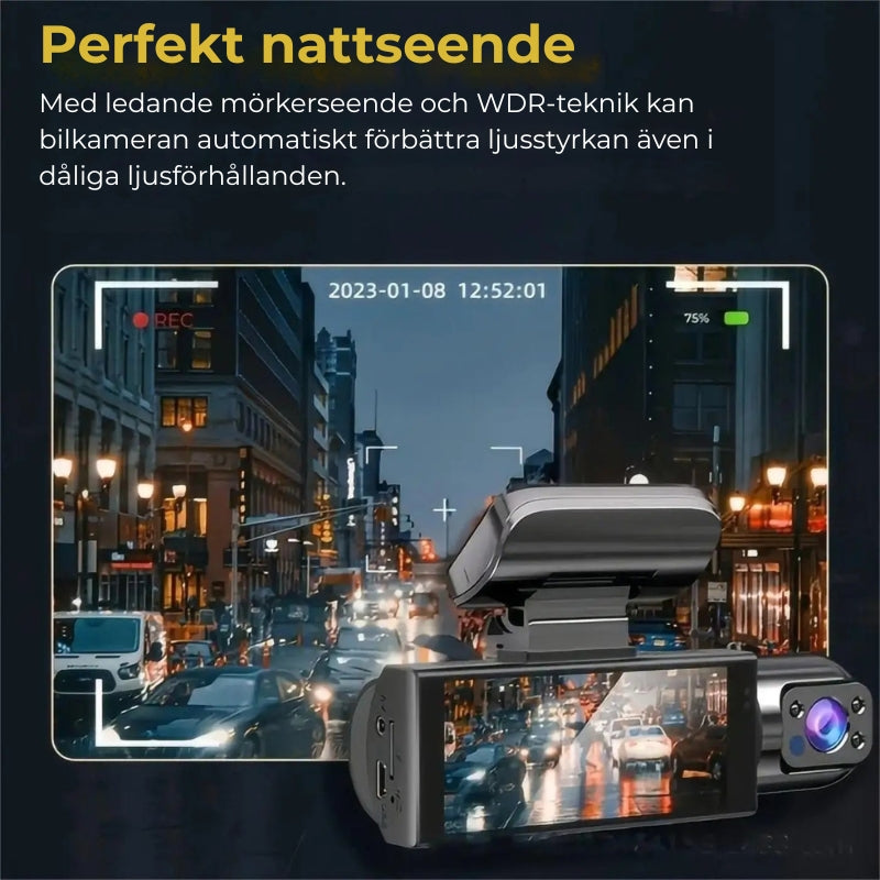Bilkamera med dubbla linser (1080P HD och WiFi)