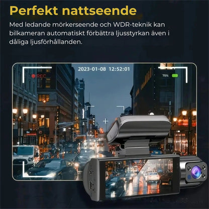 Bilkamera med dubbla linser (1080P HD och WiFi)