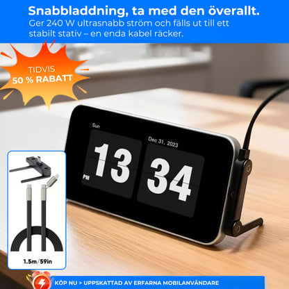 240 W snabbladdningskabel med SMART hållare (360°)