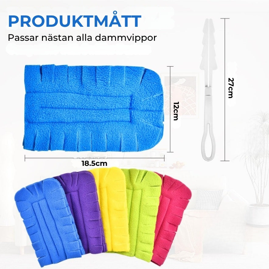 Set med återanvändbara dammdukar i fleece