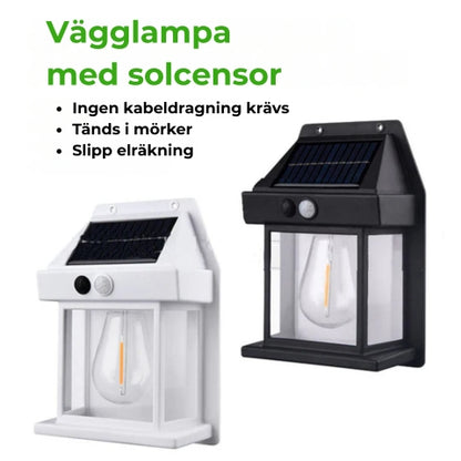 Vägglampa med solceller