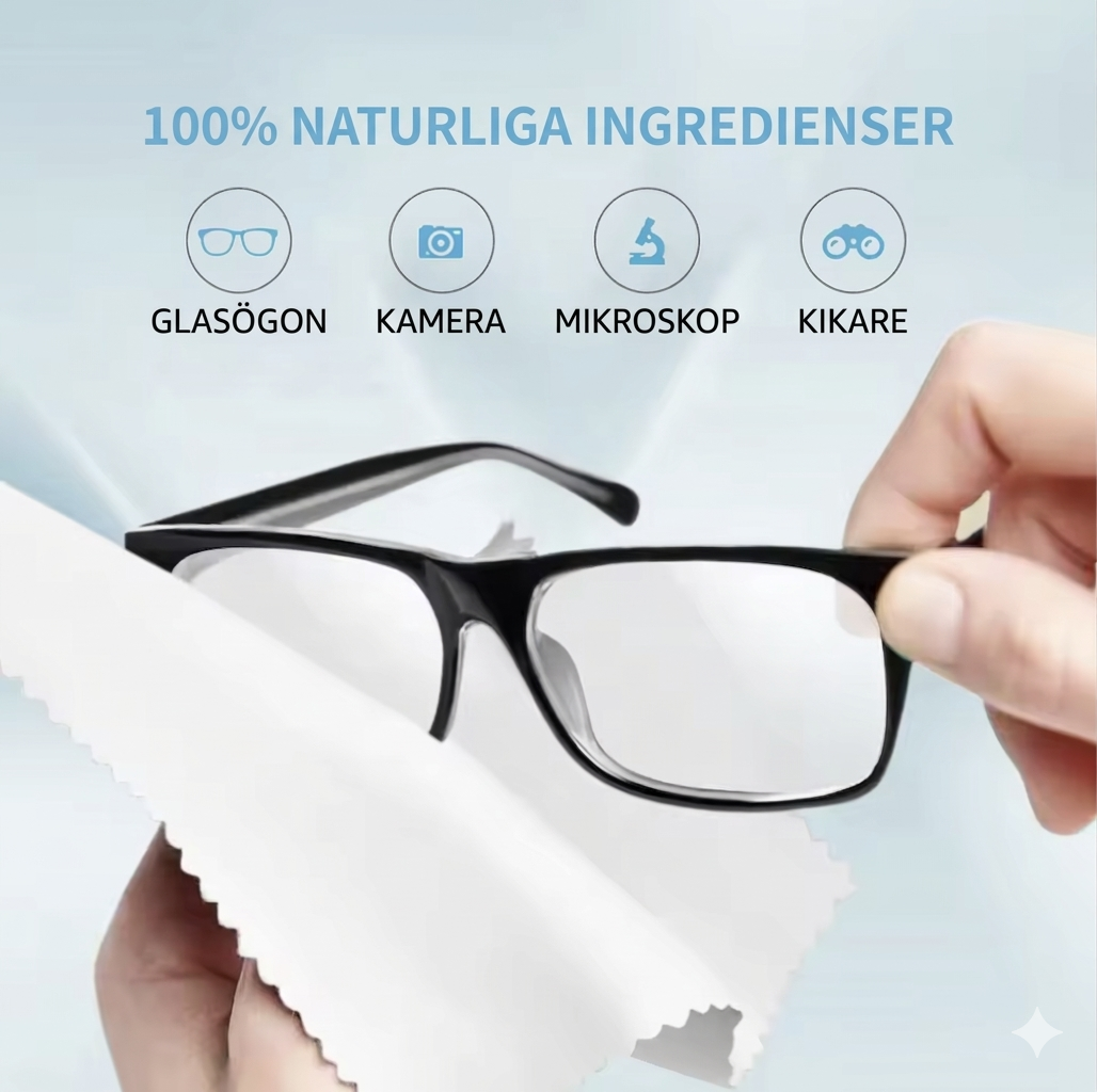 Glasögonrengöring med Fiberduk (120 ml - 2 flaskor)