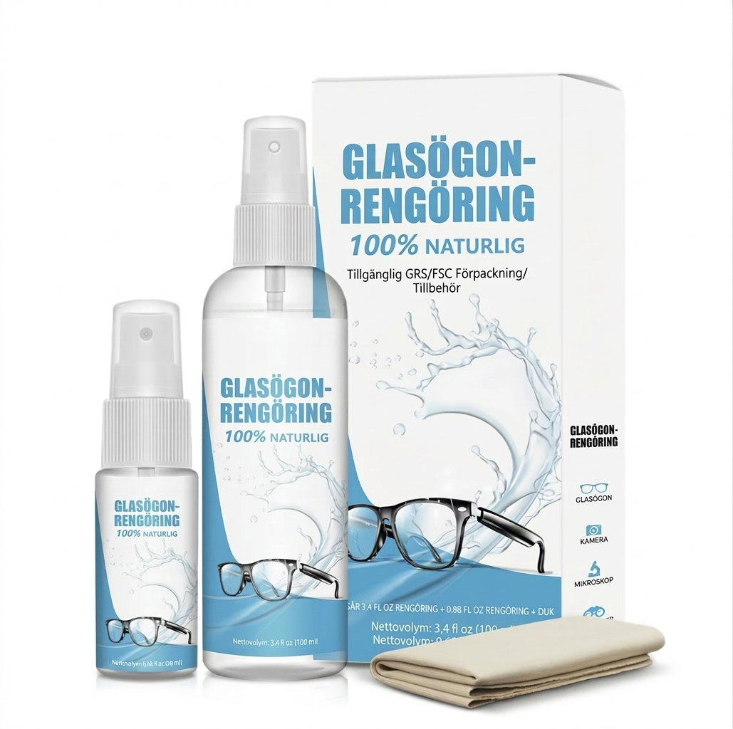 Glasögonrengöring med Fiberduk (120 ml - 2 flaskor)